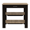 Cala Kitchen Island 40; Two Shelves; One Drawer; Four Legs -Black / Light Oak