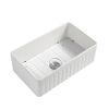 Fireclay 36&quot; L X 20&quot; W Farmhouse Kitchen Sink with Grid and Strainer