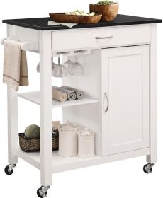 Ottawa Kitchen Cart; Black & White YF