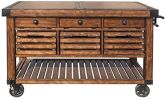 Kaif Kitchen Cart; Distressed Chestnut YF