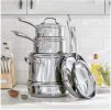 Tri-Tier 10-Piece Stainless Steel Cookware Set with Glass Lids