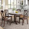 5 Pieces Dining Table and Chairs Set for 4 Persons; Kitchen Room Solid Wood Table with 4 Chairs