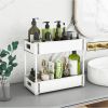 2 Tier Under Sink Organizers and Storage Bathroom Organizer Under Sink, 2 Tier Pull Out Cabinet Organizer for Kitchen Bathroom Sink Storage, White