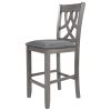 TOPMAX Farmhouse 2 Piece Padded Round Counter Height Kitchen Dining Chairs with Cross Back for Small Places; Gray