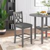 TOPMAX Farmhouse 2 Piece Padded Round Counter Height Kitchen Dining Chairs with Cross Back for Small Places; Gray