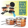 10-Piece (7" & 9") Cast Aluminum Textured Ceramic Nonstick Coated Cookware Set with Utensils