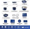 Classic Blue 20-Piece Aluminum Ultra Durable Nonstick Diamond Studded Cookware and Bakeware Set