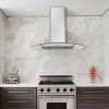 30 inch Wall Mounted Stainless Steel Range Hood with One Motor