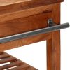 Kitchen Trolley 39.4"x18.9"x35" Solid Acacia Wood