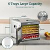 6-tray high quality stainless steel food dehydrator with mesh screen and fruit rolls