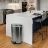 10.5 gal Stainless Steel Kitchen Oval Garbage Can Silver