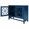 U-style Wood Storage Cabinet with Doors and Adjustable Shelf; Entryway Kitchen Dining Room; Navy Blue