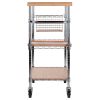 Madera Utility Kitchen Cart; Bamboo and Chrome