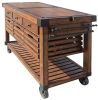 Kaif Kitchen Cart; Distressed Chestnut YF