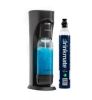 Matte Black Sparkling Water and Sparkling Water Machine with 60L CO2 Cartridge and 1L Reusable Bottle