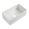 Fireclay 36&quot; L X 20&quot; W Farmhouse Kitchen Sink with Grid and Strainer