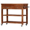 Kitchen Trolley 39.4"x18.9"x35" Solid Acacia Wood