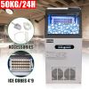 ZK-110 120V 495W 110lbs/50kg/24h Ice Maker Stainless Steel Transparent Frosted Lid/Display/4*9 Aluminum Ice Tray Commercial Silver