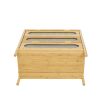 Bamboo 3 Drawer Cabinet, Buffet Sideboard Storage Cabinet, Buffet Server Console Table, for Dining Room, Living Room, Kitchen, Hallway