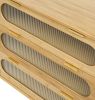 Bamboo 3 Drawer Cabinet, Buffet Sideboard Storage Cabinet, Buffet Server Console Table, for Dining Room, Living Room, Kitchen, Hallway