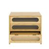 Bamboo 3 Drawer Cabinet, Buffet Sideboard Storage Cabinet, Buffet Server Console Table, for Dining Room, Living Room, Kitchen, Hallway