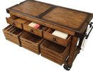 Kaif Kitchen Cart; Distressed Chestnut YF