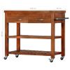 Kitchen Trolley 39.4"x18.9"x35" Solid Acacia Wood