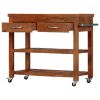 Kitchen Trolley 39.4"x18.9"x35" Solid Acacia Wood