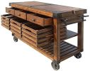 Kaif Kitchen Cart; Distressed Chestnut YF