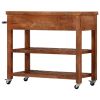 Kitchen Trolley 39.4"x18.9"x35" Solid Acacia Wood