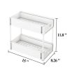 2 Tier Under Sink Organizers and Storage Bathroom Organizer Under Sink, 2 Tier Pull Out Cabinet Organizer for Kitchen Bathroom Sink Storage, White