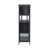 Industrial Bar Cabinet with Wine Rack for Liquor and Glasses;  Wood and Metal Cabinet for Home Kitchen Storage Cabinet