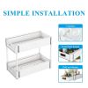 2 Tier Under Sink Organizers and Storage Bathroom Organizer Under Sink, 2 Tier Pull Out Cabinet Organizer for Kitchen Bathroom Sink Storage, White