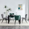 Dining chairs set of 2; Dark Green velvet Chair modern kitchen chair with metal leg