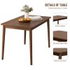 3 PCS Wooden Dining Table Set Kitchen Furniture for 4 Modern Table Set with 2 Benches Spacious Tabletop for Kitchen Dining Room Walnut Color