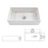 [Only for Pickup] 33" White Ceramic Farmhouse Kitchen Sink - Fireclay Kitchen Sink White Undermount Single Bowl Apron Front 33*18*10in