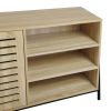 Sideboard Open Door Cabinet with Three Shelves Storage for Kitchen & Dining Storage