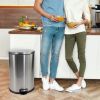 10.5 gal Stainless Steel Kitchen Oval Garbage Can Silver