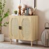 Kitchen storage cabinets with rattan decorative doors;  buffets;  wine cabinets;  dining rooms;  hallways;  cabinet console tables