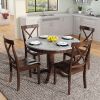 5 Pieces Dining Table and Chairs Set for 4 Persons; Kitchen Room Solid Wood Table with 4 Chairs