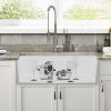 Fireclay 36&quot; L X 20&quot; W Farmhouse Kitchen Sink with Grid and Strainer