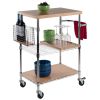 Madera Utility Kitchen Cart; Bamboo and Chrome