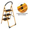 3 Step Ladder Folding Step Stool, Anti-Slip with Rubber Hand Grip, Portable Home and Kitchen Anti-Slip Stepladder, RT