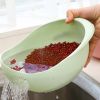 Green Thickened Kitchen Rice Washing Machine Rice Washing Sieve Rice Washing Basin Plastic Draining Vegetable Washing Basket