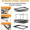 Under Sink Rack, 2nd Floor Bathroom, Kitchen, Pull-Out Metal Shelf Storage Rack, Black