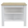 Rockaway 3-Shelf Kitchen Island White and Light Oak