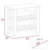 Rockaway 1-Drawer 2-Shelf Kitchen Island Black Wengue and Light Oak