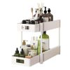 2 Tier Under Sink Organizers and Storage Bathroom Organizer Under Sink, 2 Tier Pull Out Cabinet Organizer for Kitchen Bathroom Sink Storage, White