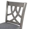 TOPMAX Farmhouse 2 Piece Padded Round Counter Height Kitchen Dining Chairs with Cross Back for Small Places; Gray