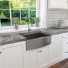 30 inch Farmhouse Kitchen Sink, 16 Guage Stainless Steel Single Bowl Sink with Bottom Grid and Strainer